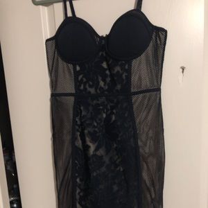 Papaya Black Lace Mini Dress